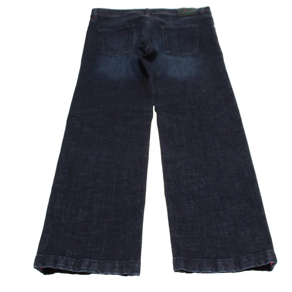 Kiton NWT Jeans Size 40 US Slim In Solid Dark Blue Cotton Blend Denim